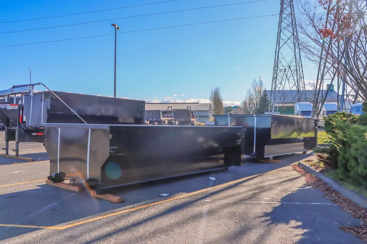 Roll-off dumpster ready for waste disposal at job site for Estate Cleanout Dumpster Rental in Graham